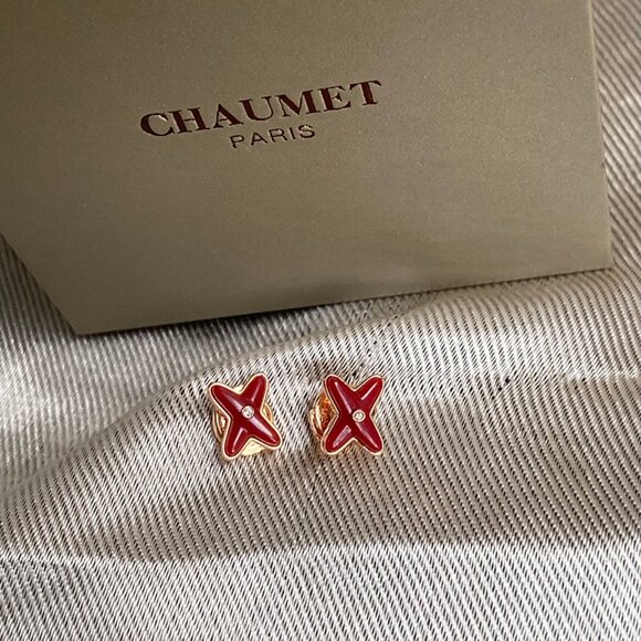 "Chaumet Red Stud Earrings  Brand: Chaumet Color: Jewelry - Chaumet Red Stud Earrings